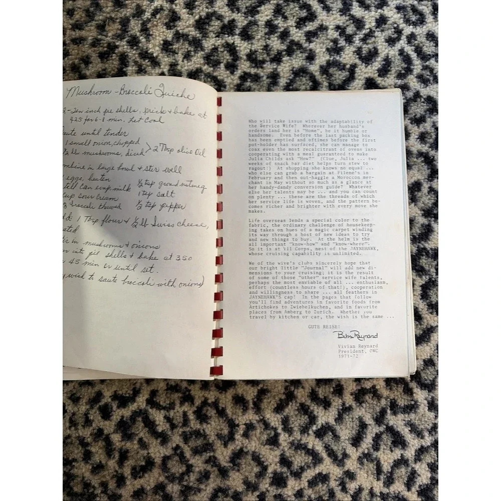 Jaynehawk Journal vtg cookbook 1972 VII Corps Wives Kelley Barracks Germany‎